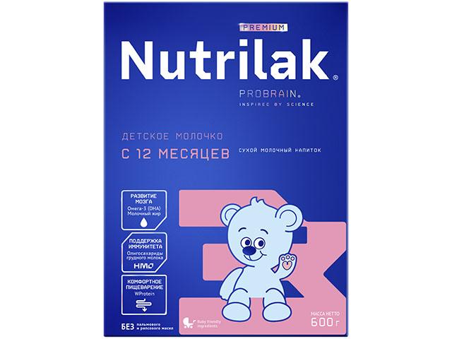 нутрилак-3 премиум молочн.смесь 600г. пребиот. 12+мес. [nutrilak]