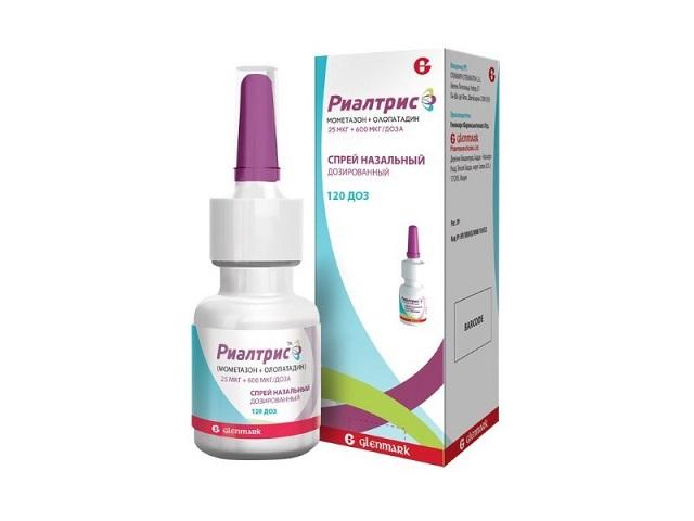 риалтрис спрей наз. дозиров. 25мкг+600мкг/доза фл. 120доз№1
