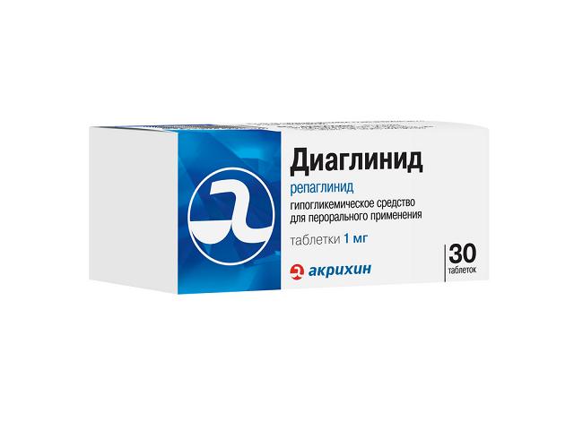 диаглинид 1мг. №30 таб. /акрихин/ 6261