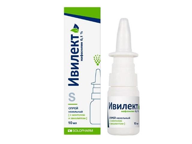 ивилект 0,1% 10мл. спрей наз. ментол+эвкалипт 9367