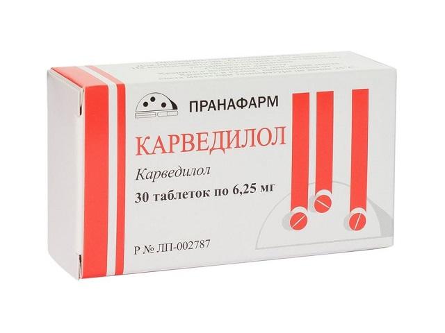 карведилол 6,25мг. №30 таб. /пранафарм/ 2348