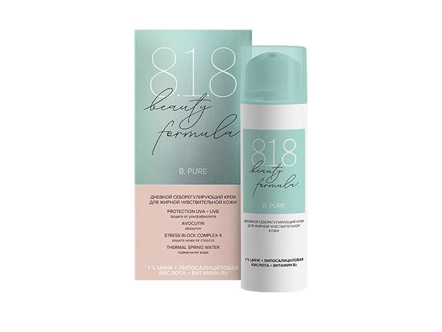 818 beauty formula estiqe крем дневной себорег.  д/жирной чувствит. кожи 50мл
