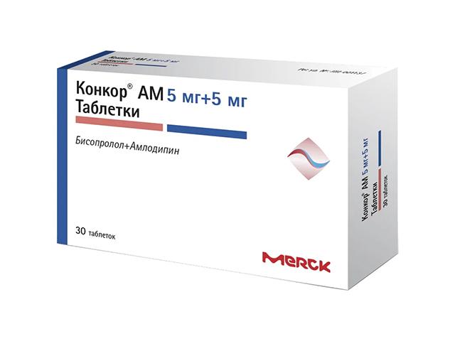 конкор ам 5мг.+5мг. №30 таб.