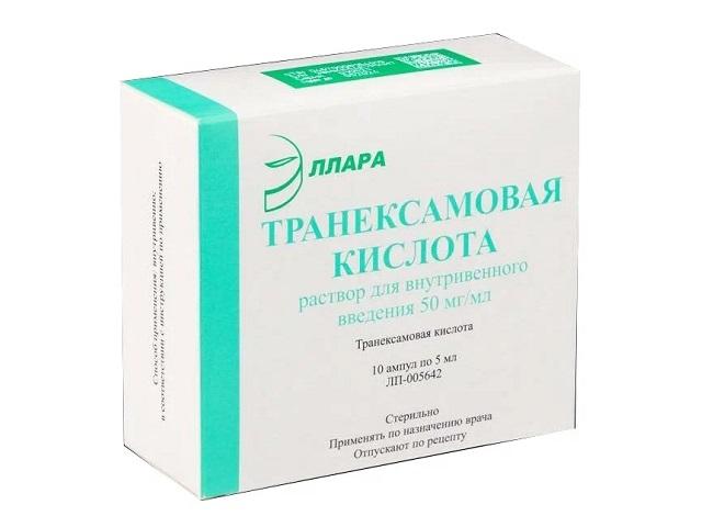 транексамовая кислота 0,1/мл. 5мл. №10 р-р в/в 4088