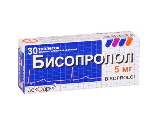 бисопролол 5мг. №30 таб. п/о /лекфарм/