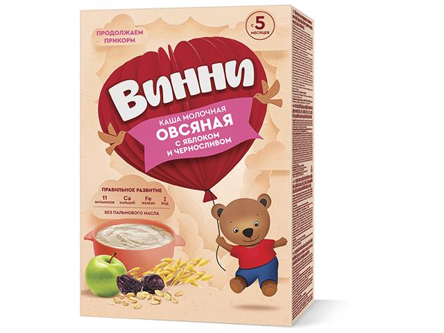 винни каша 200г. овсяная+яблоко+черснослив мол.