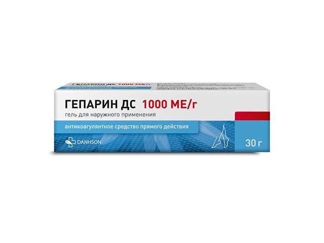 гепарин дс 1000ме/г гель д/наруж прим 30г
