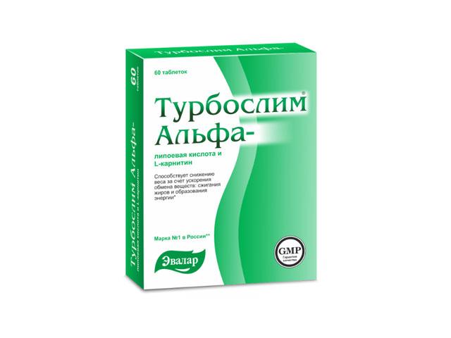 турбослим альфа-липоевая кислота+l-карнитин №60 таб. /эвалар/
