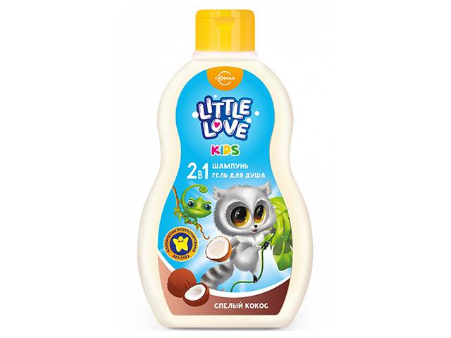 little love шампунь+гель для душа 2в1 детский спелый кокос 400мл