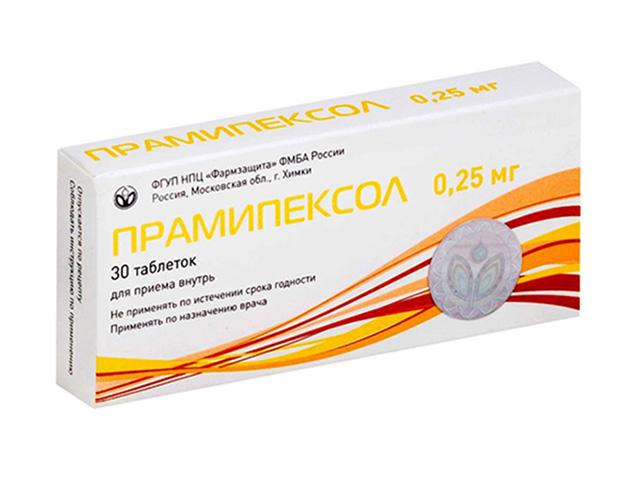 прамипексол 0,25мг. №30 таб. 7202