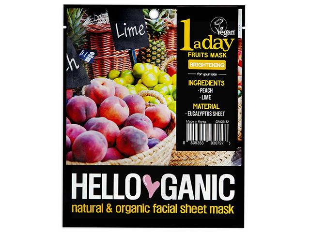 *hello ganic маска для лица с эктрактами персика и лайма. 17-002