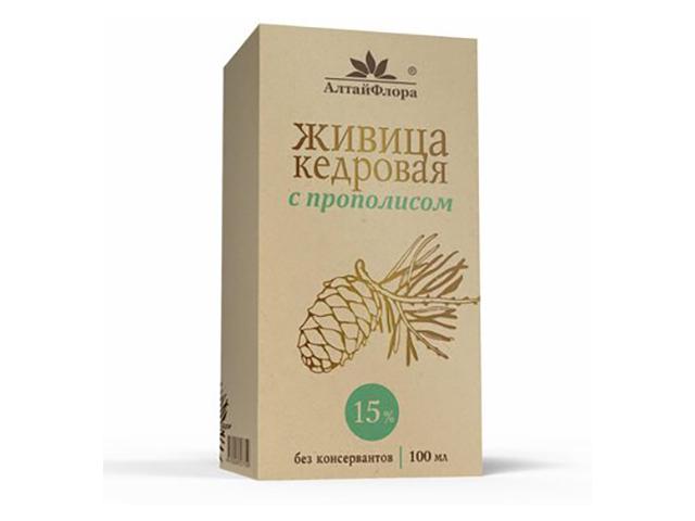 алтайфлора живица кедровая 15% 100мл. прополис