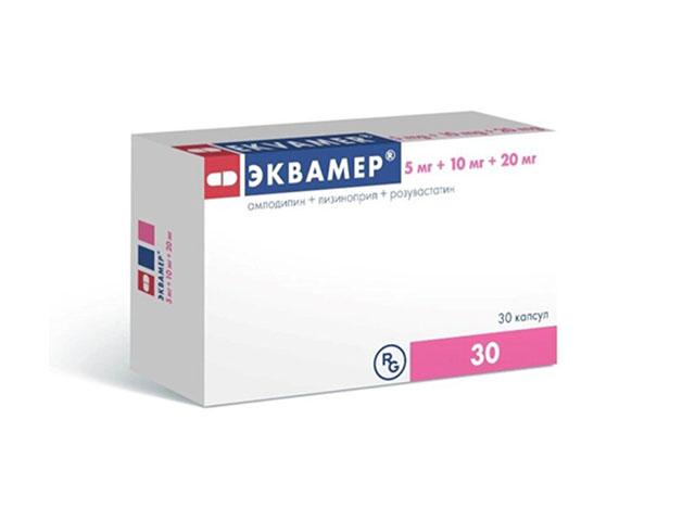 эквамер 5мг.+10мг.+20мг. №30 капс. /гедеон рихтер/ 4225