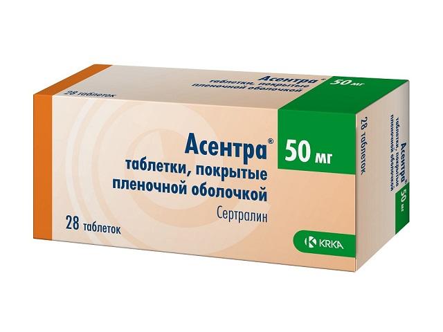 асентра 50мг. №28 таб. п/п/о /krka/
