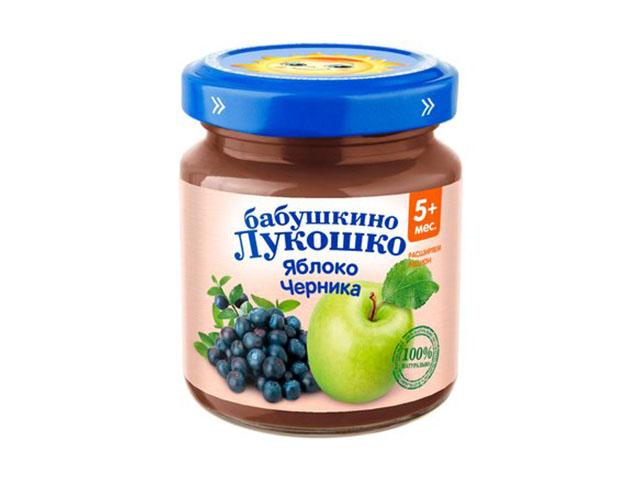 б.лукошко пюре 100г. яблоко+черника 5+