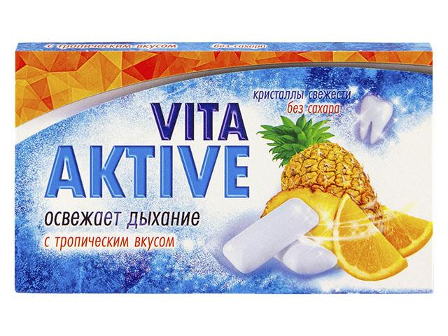 витактив жев. резинка  тропические фрукты 16г. №12