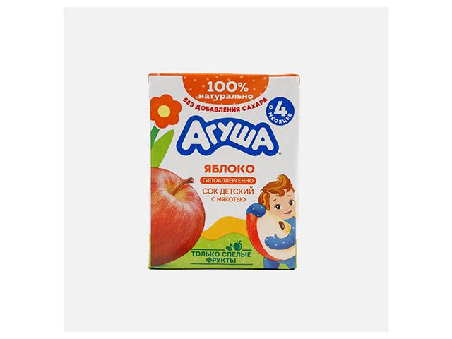 агуша сок 200мл. яблоко с мяк.б/сах. 4+мес.