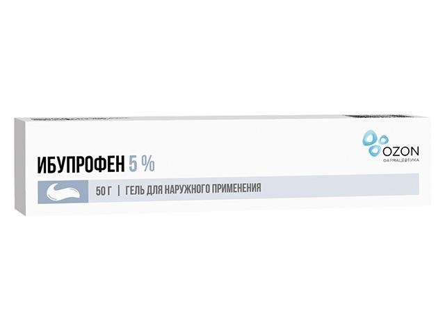 ибупрофен 5% 50г. гель /озон/ 7313