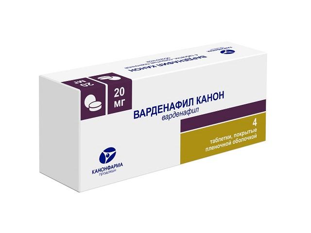 варденафил канон 20мг n4 табл п/п/об.