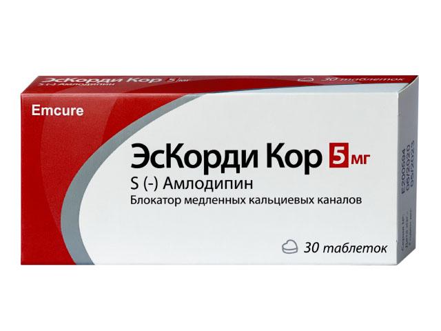эскорди кор 5мг. №30 таб.