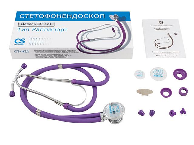омрон стетофонендоскоп cs-421 раппапорта фиолетовый [omron]