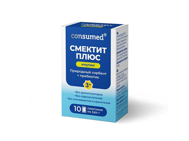 консумед смектит плюс инулин б/вкуса 3+ саше №10 (consumed)