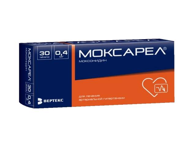 моксарел 0,4мг. №30 таб. п/о /верте/ 7294