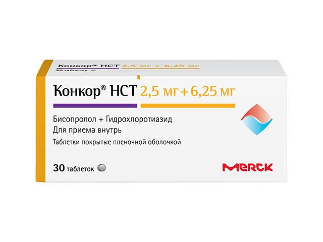 конкор нст  2,5мг+6,25мг №30 таб. п/плён.