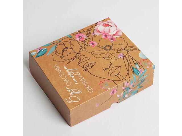 *коробка для кондитерских изделий "будь счастлива" , 17  х 20 х 6 см. 7150226