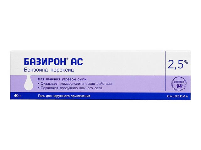 базирон ас 2,5% 40г. гель 0719