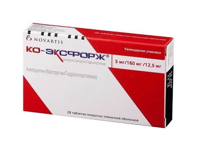 ко-эксфорж 5мг+160мг+12,5мг. №28 таб. п/о 6102