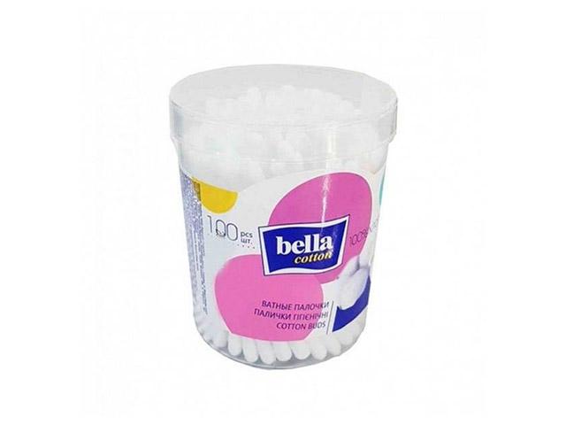 белла ватные палочки cotton в пласт.круг.кор №100 пэт. [bella]