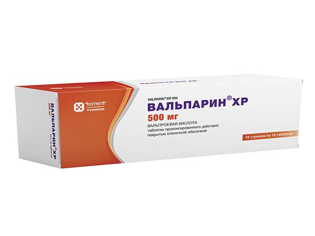 вальпарин хр 500мг. №100 таб. пролонг п/п/о 2736