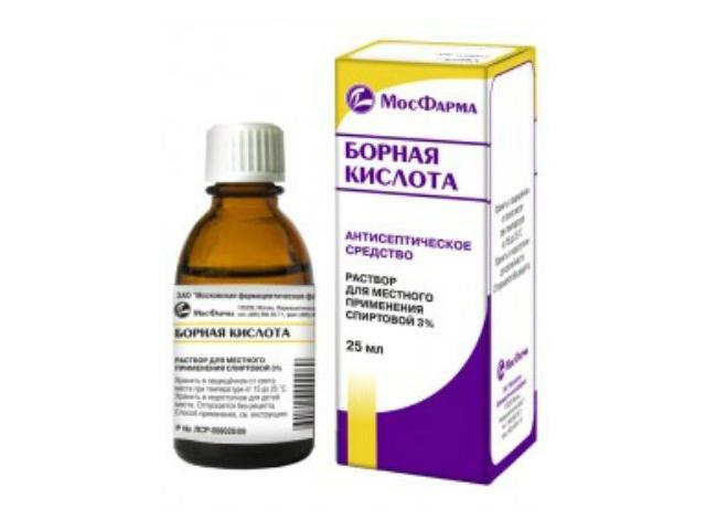 борная к-та 3% 25мл. спирт. р-р