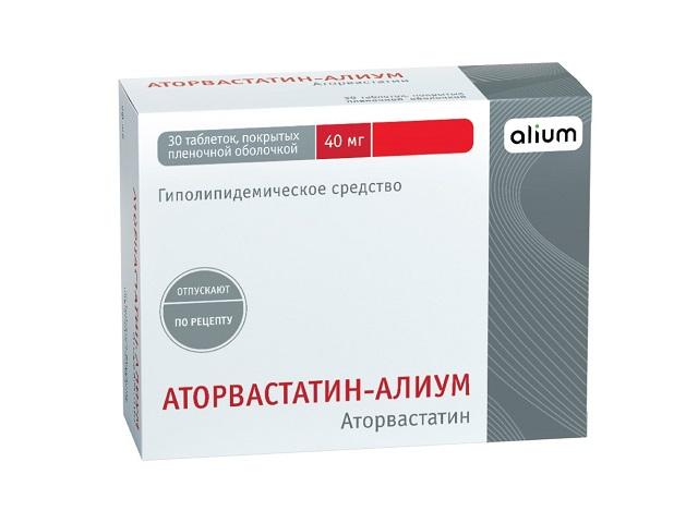 аторвастатин-алиум 40мг. №30 таб.п/о /оболенское/