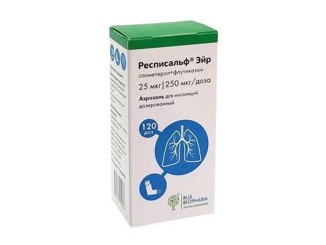 респисальф эйр аэр. д/инг. дозир. 25 мкг + 250 мкг/доза баллон 120 доз №1