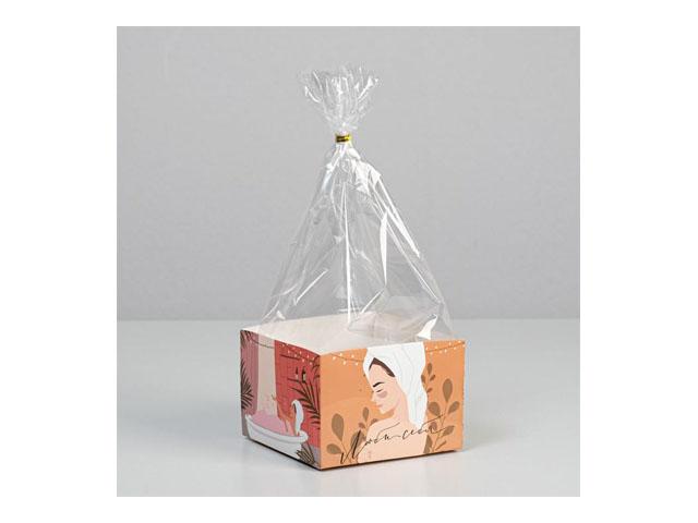 *пакет с коробкой "люби себя" , 12 х 12 х 8 см 5306620