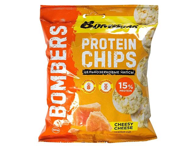 *bombbar чипсы цельнозерновые протеиновые со вкусом "нежный сыр", 50 г. 14610169561101