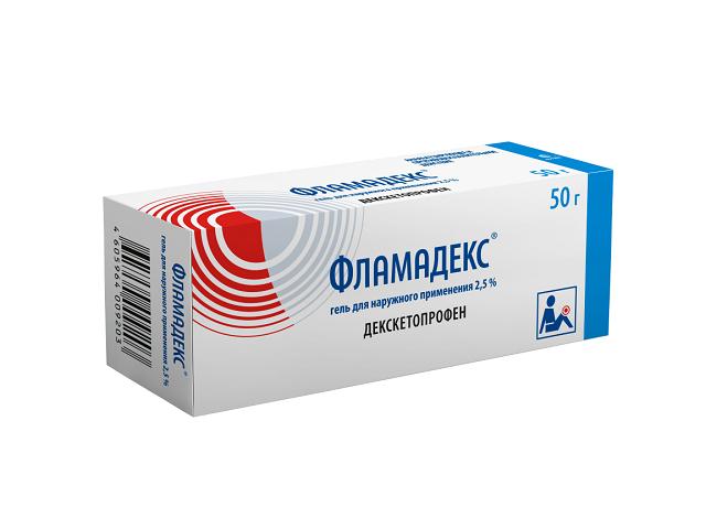 фламадекс 2,5% 50,0 гель д/наруж прим