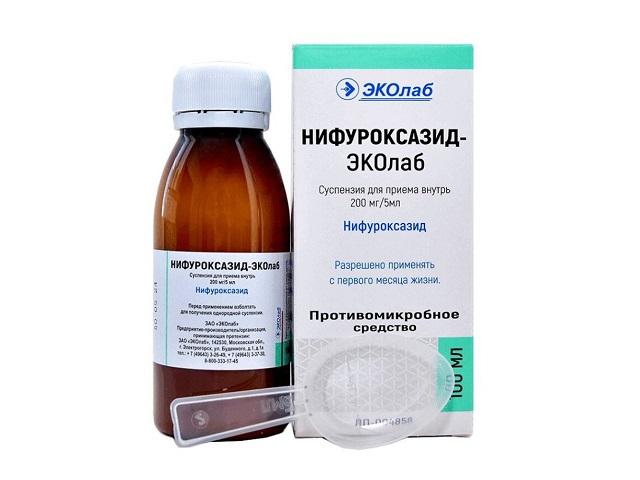 нифуроксазид 0,2/5мл. 100мл. сусп. /эколаб/
