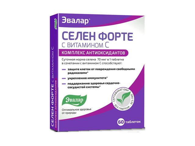 селен форте №60 таб. витамин с /эвалар/