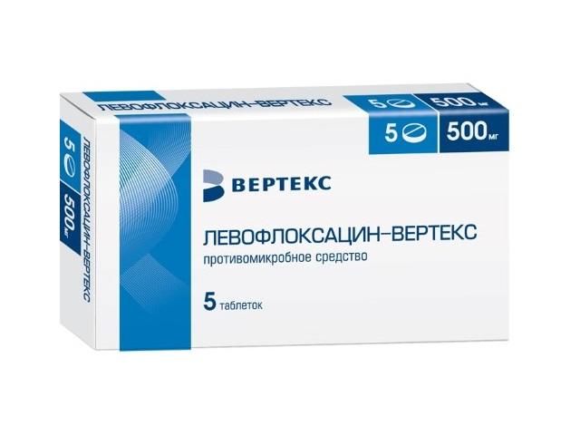 левофлоксацин-вертекс 500мг. №5 таб. п/о 0268