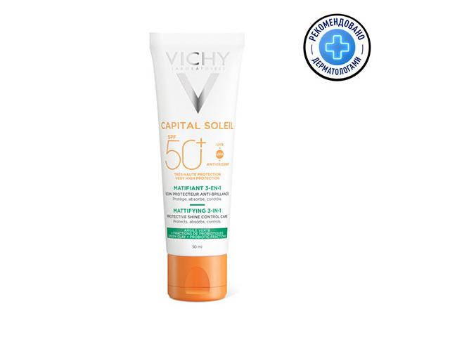 виши капитал kапитал солей матирующий уход для проблемной кожи 3-в-1 spf50+, 50мл [vichy]