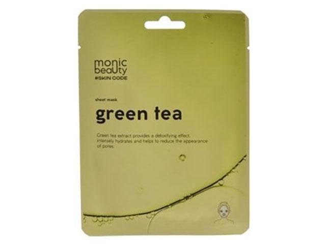 monic beauty skin code тканевая маска для лица зеленый чай 25мл