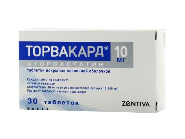 торвакард 10мг. №30 таб. п/п/о /санофи/ 1233