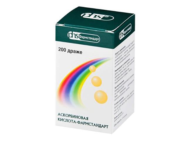 аскорбиновая кислота-фармстандарт 250мг. №200 драже