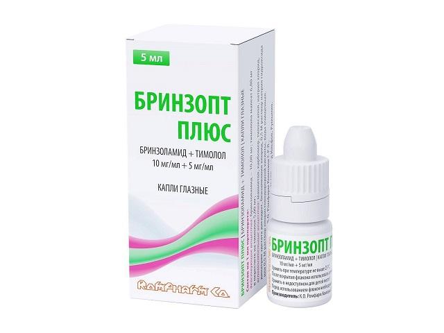 бринзопт плюс капли гл. 10мг/мл+5мг/мл фл. 5мл