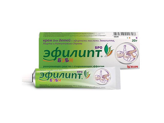 эфилипт бро беби крем д/детей разогр. отхарк.эффект 20г.