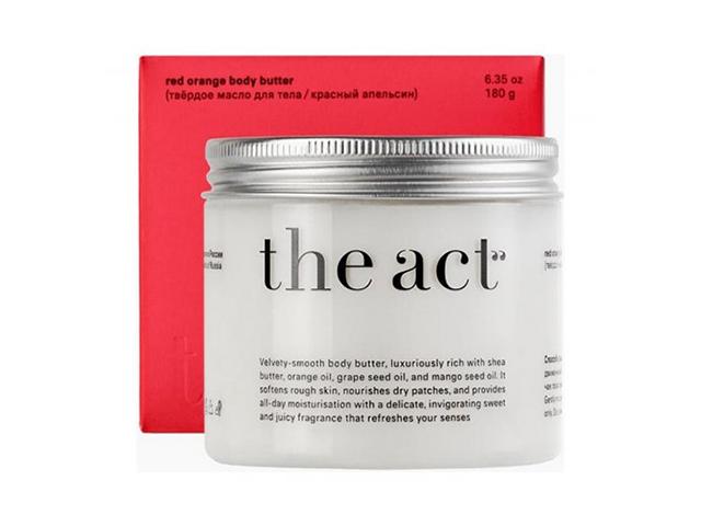 the act labs твердое масло для тела увлажняющее, красный апельсин 180 г.