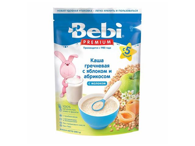 беби каша 200г. премиум гречка+яблоко+абрикос 5+